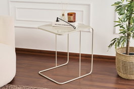 Hanah Home Mesa Lateral de Metal Taupe